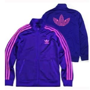 ADIDAS ORIGINALS Purple + Pink Track JACKET NEW